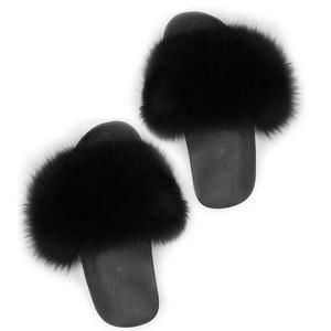 NEW MANIERE women's furries slide slippers in black